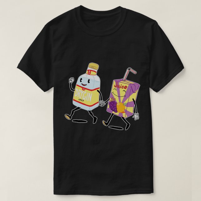 gin and juice funny black T-Shirt (Design Front)