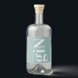 Gin Bottle Green Modern Simple Liquor Bottle Label<br><div class="desc">Gin Bottle Green Modern Simple Liquor Bottle Label</div>