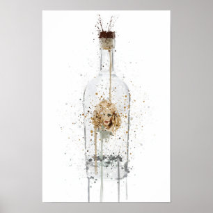 Gin Bottle Wall Art Print 'Bombshell'