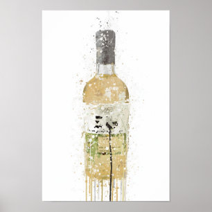 Gin Bottle Wall Art Print 'Meadow'