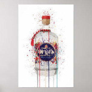 Gin Bottle Wall Art Print 'Tusk'