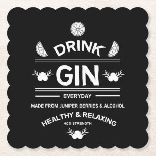 Gin Drinkers   Love Gin   Home Decor   Bars Servin Paper Coaster