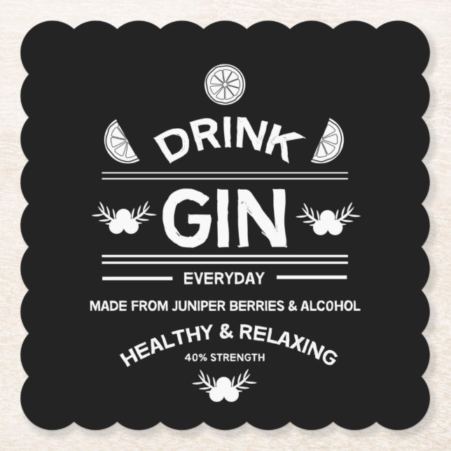 Gin Drinkers | Love Gin | Home Decor | Bars Servin Paper Coaster (Front)