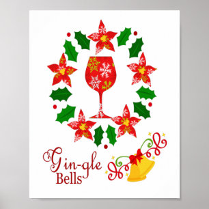Gin-gle Bells Christmas Poster