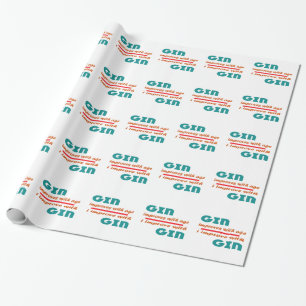 Gin improves with age wrapping paper