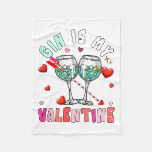 Gin Is My Valentine Hearts Matching Drinker Family Fleece Blanket