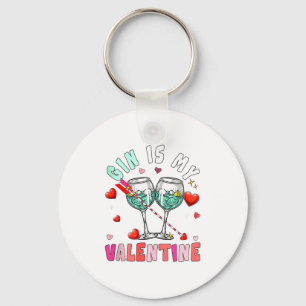 Gin Is My Valentine Hearts Matching Drinker Family Key Ring