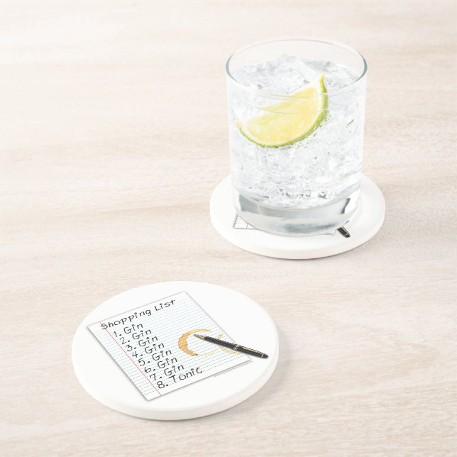 GIN LOVERS SHOPPING LIST COASTER (Side)