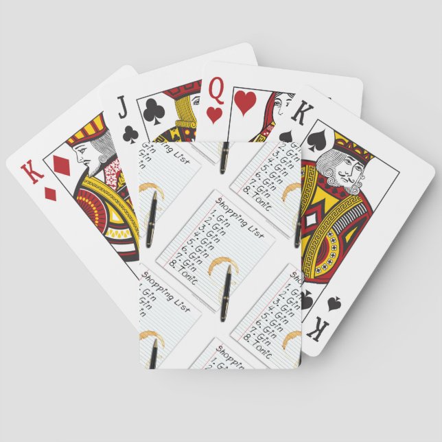 GIN LOVERS SHOPPING LIST PLAYING CARDS (Back)
