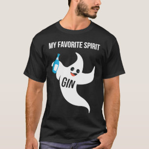 Gin My Favorite Spirit  Halloween Drinking Costume T-Shirt