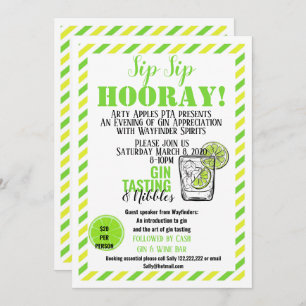 Gin tasting event fundraiser gin and tonic invitation