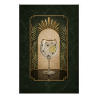 Gin & Tonic Art Deco Poster | Bar Art