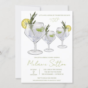Gin & Tonic, Cocktail, Drinks, Bridal Shower Invitation