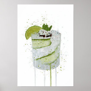 Gin & Tonic 'Cucumber and Lime' Poster