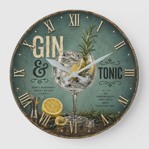 Gin & Tonic Large Clock