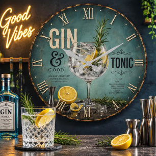 Gin & Tonic Large Clock