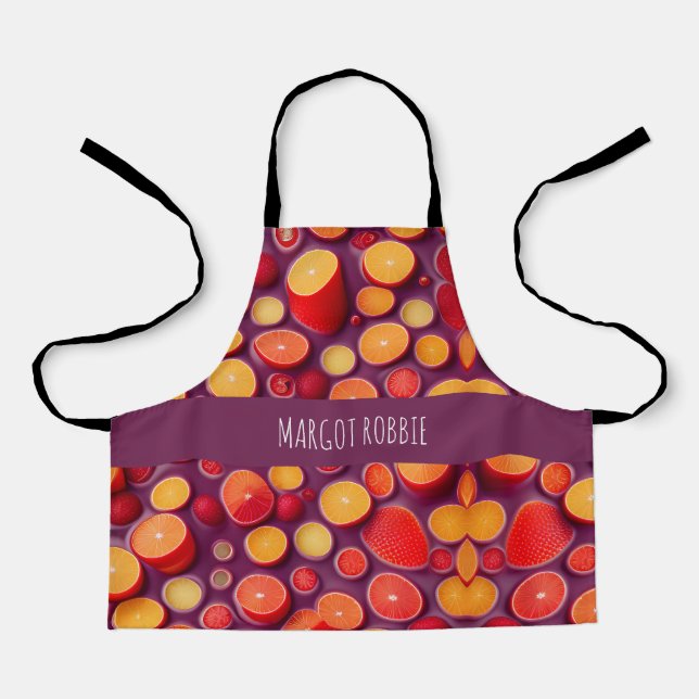 Gin Tonic Orange Colourful Pattern Apron (Front)