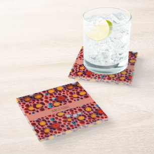 Gin Tonic Soda Watercolor Pattern Glass Coaster