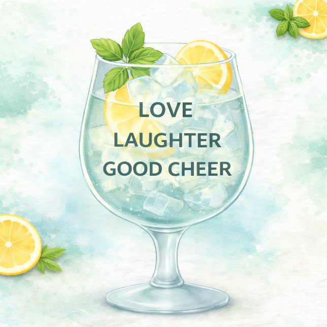 Gin & Tonic Tea Towel | Lemon Mint Kitchen Gift (Gin & Tonic tea towel with lemon and mint — a fresh, stylish kitchen and foodie gift.)