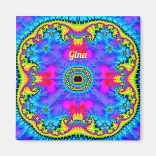 GINA ~ 3D Fractal Design Fluoro Shades Magnet