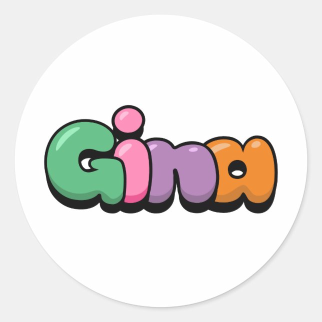 Gina Classic Round Sticker (Front)