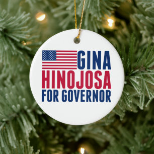 Gina Hinojosa for Governor 2026 Election Christmas Ceramic Ornament