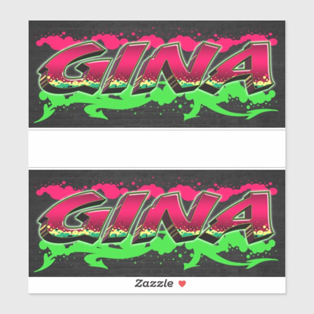 Gina Vorname Name Graffiti Aufkleber Sticker (Sheet)