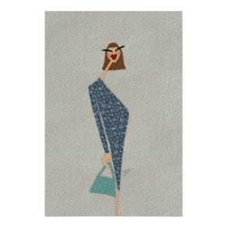 Ginette en promenade Fashion  Poster