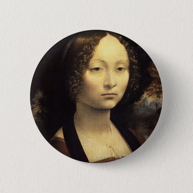 Ginevra de' Benci 6 Cm Round Badge (Front)
