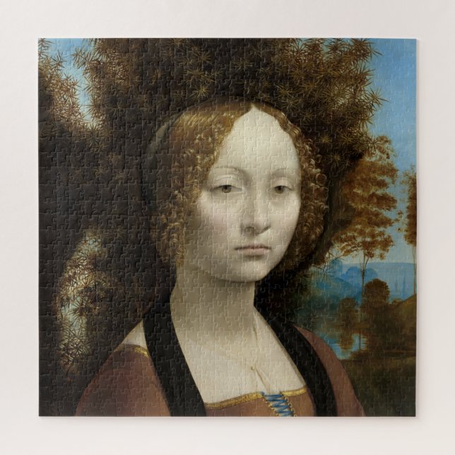 Ginevra de' Benci by Leonardo Da Vinci Jigsaw Puzzle (Vertical)