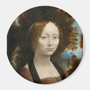 Ginevra de Benci by Leonardo da Vinci Magnet