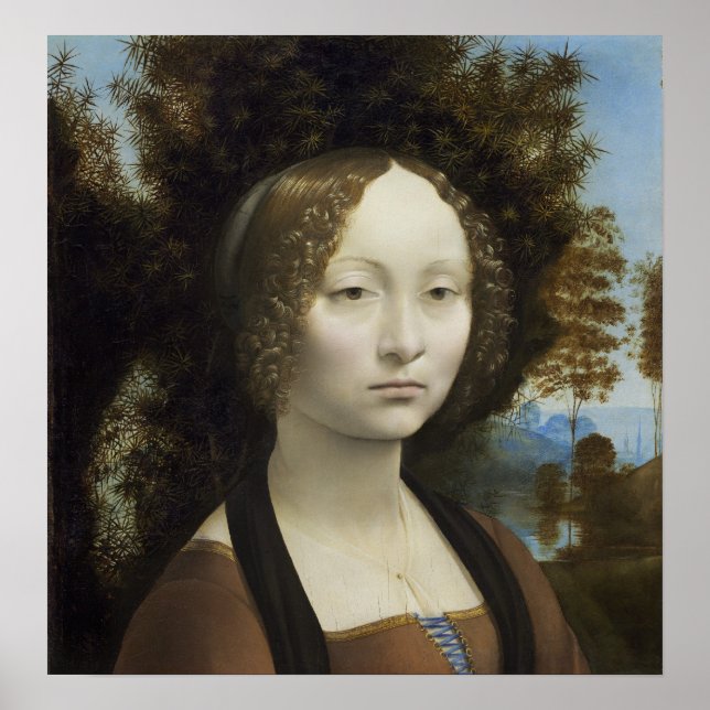 Ginevra de' Benci by Leonardo da Vinci Poster (Front)
