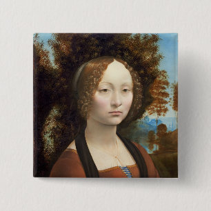 Ginevra de' Benci, c. 1474- 78 15 Cm Square Badge