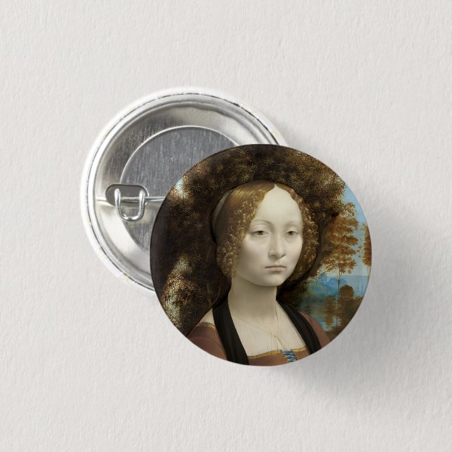 Ginevra de' Benci Leonardo da Vinci   3 Cm Round Badge (Front & Back)