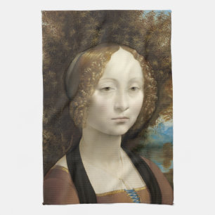 Ginevra de' Benci Leonardo da Vinci Tea Towel