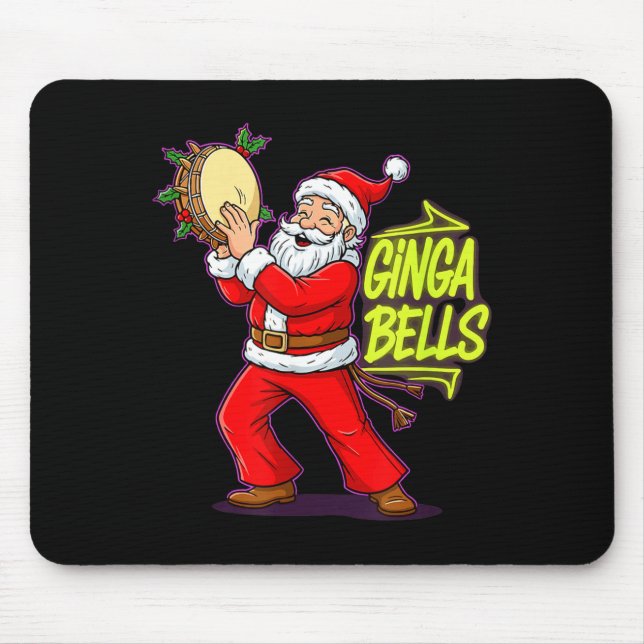 Ginga Bells Santa Brazilian Party Holiday Christma Mouse Pad (Front)