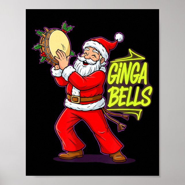 Ginga Bells Santa Brazilian Party Holiday Christma Poster (Front)
