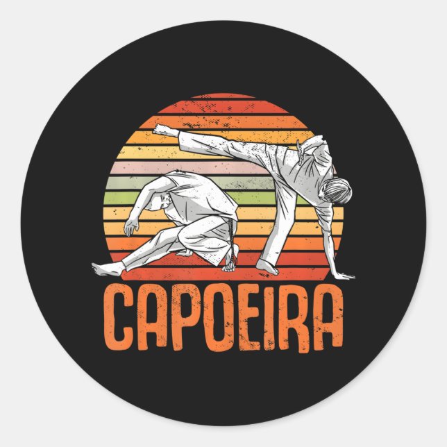 Ginga Capoeira Brazil Martial Arts Dance MMA Classic Round Sticker (Front)