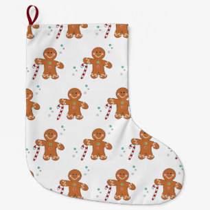 Gingee Gingerbread fun Large Christmas Stocking