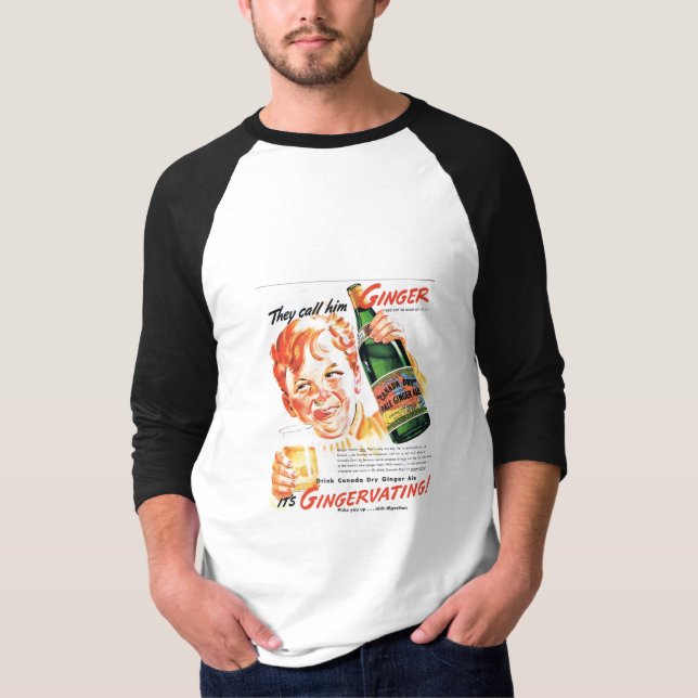 Ginger Ale Gingervatin' 1930s Advertisement T-Shirt (Front)