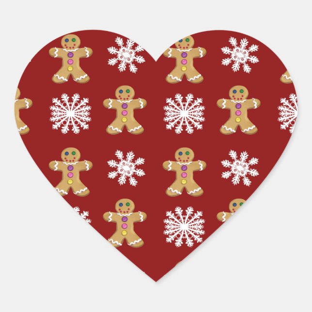 Ginger and Snow Heart Sticker (Front)