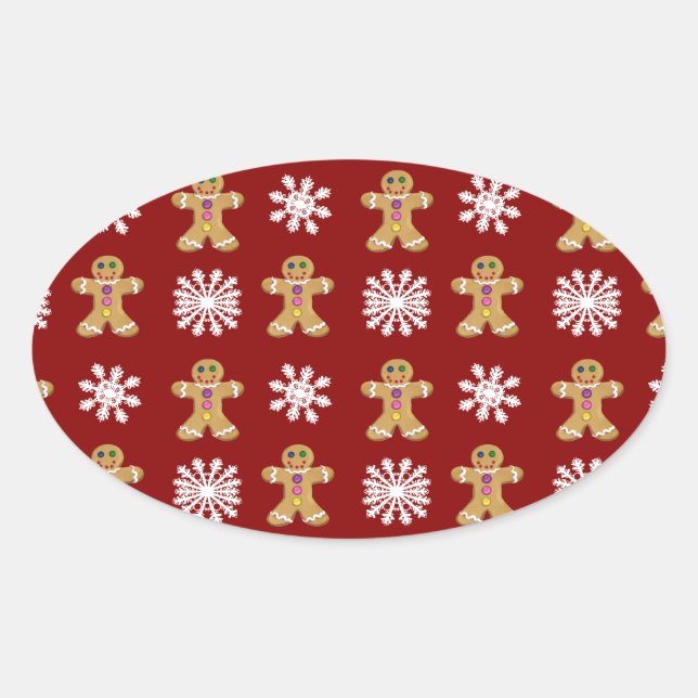 Ginger and Snow Oval Sticker (Front)