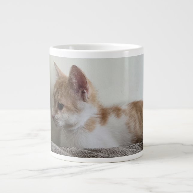 Ginger and White Kitten Large Coffee Mug (Front)