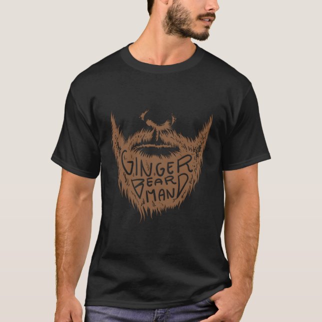 Ginger Beard Man Cute Mysterious Red Beard Gift T-Shirt (Front)