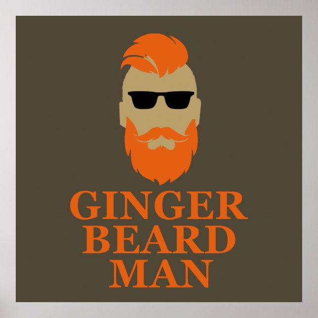 Ginger beard man funny bearded poster (Front)