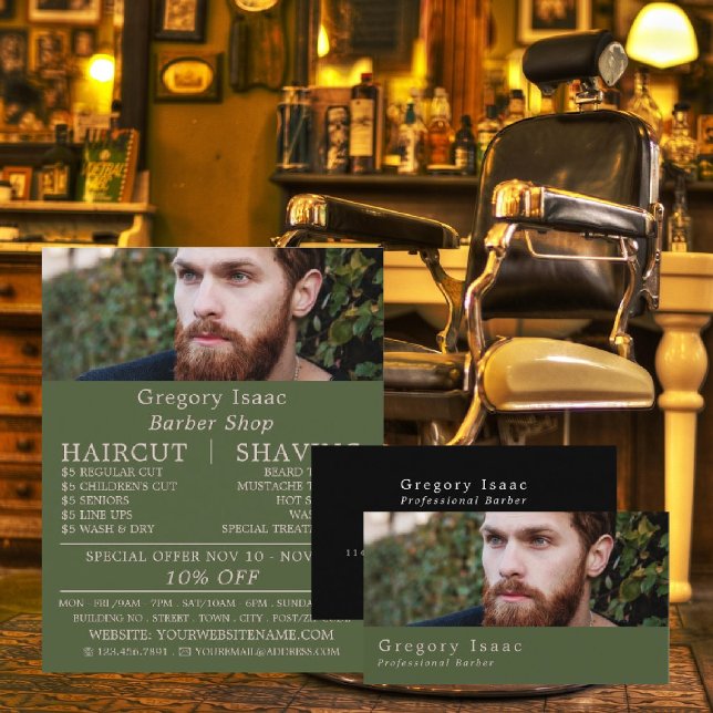 Ginger Beard Model, Men's Barbers Business Card (Creator Uploaded)