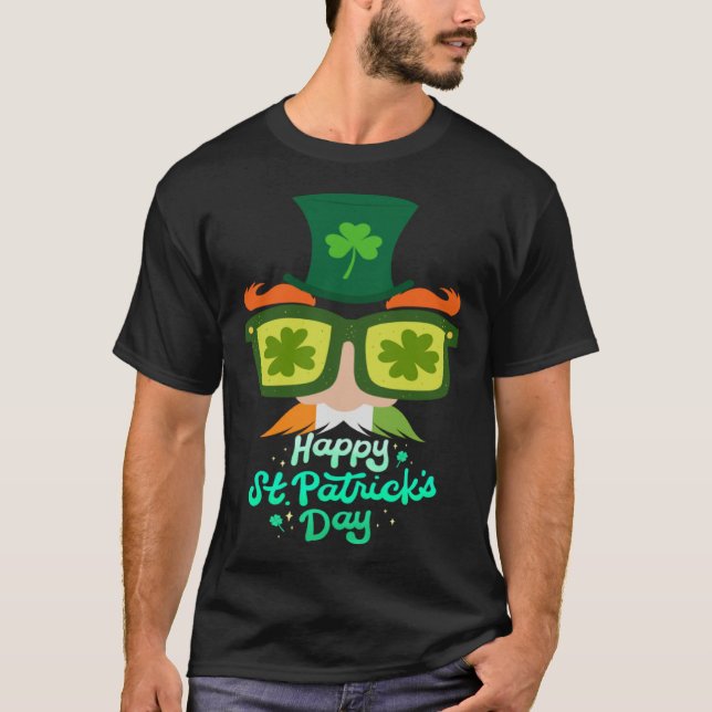 Ginger Beard St Patrick s Day Green Irish Shamrock T-Shirt (Front)