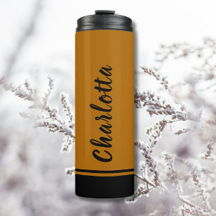 Ginger Black   Elegant   Minimal Customised Thermal Tumbler