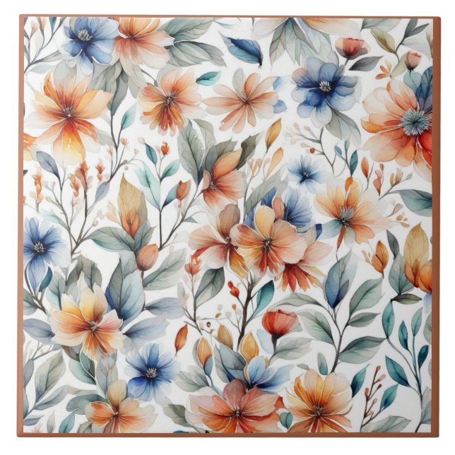 Ginger Blossoms Ceramic Tile (Front)