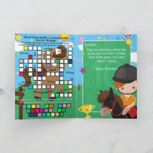 Ginger Boys Equestrian Secret Message Birthday Card